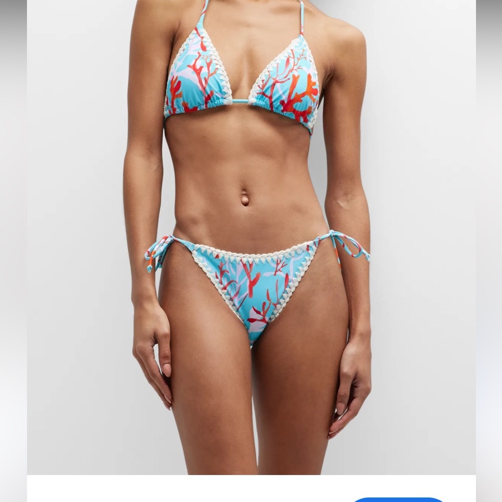 New Milly Coral Print Bikini in Blue and Red size S, M